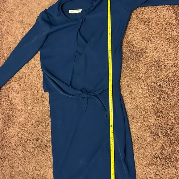 Amanda Uprichard Blue Cardigan Dress Combo Jacket Dress Tie Front Size M - Picture 5 of 8